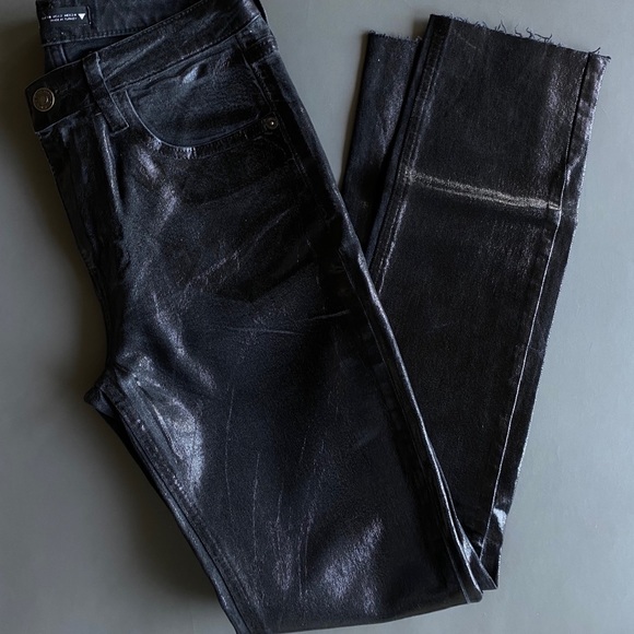 Zara Waxed Finish Full Length Jeans - Picture 5 of 6